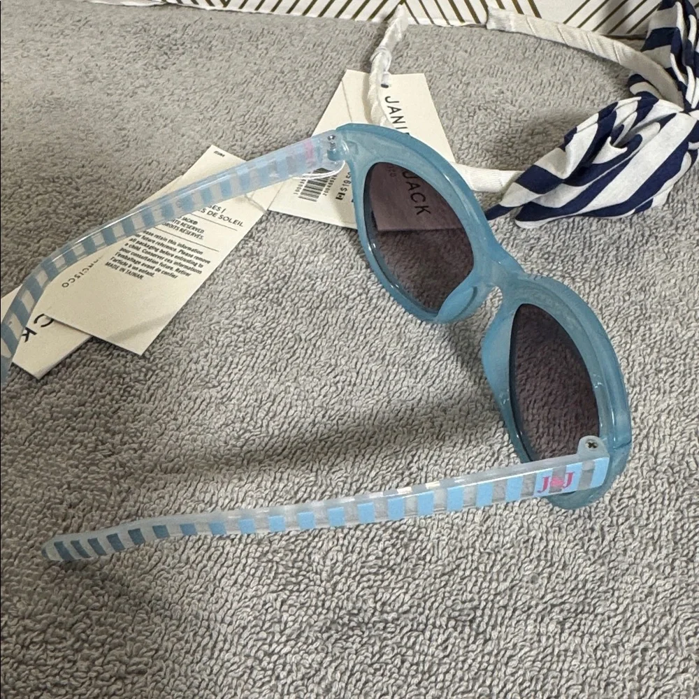 Janie and Jack headbands NWT‎ Blue Sunglasses with Yellow and Navy Headbands